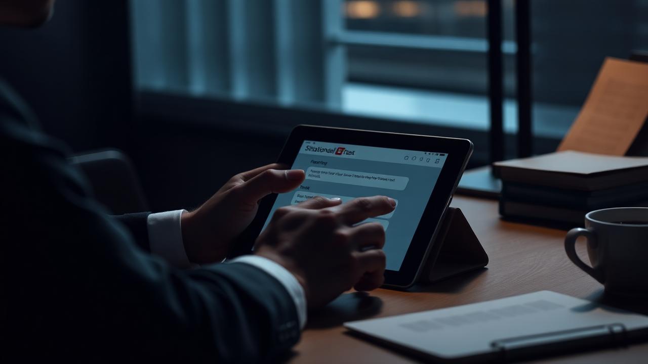 Candidate completing a situational judgement test on a tablet